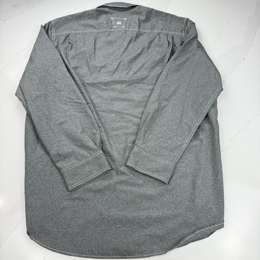 Duluth Alaskan Hardgear Button Down Shirt Mens XLT Gray White Stitch Performance - Picture 4 of 9